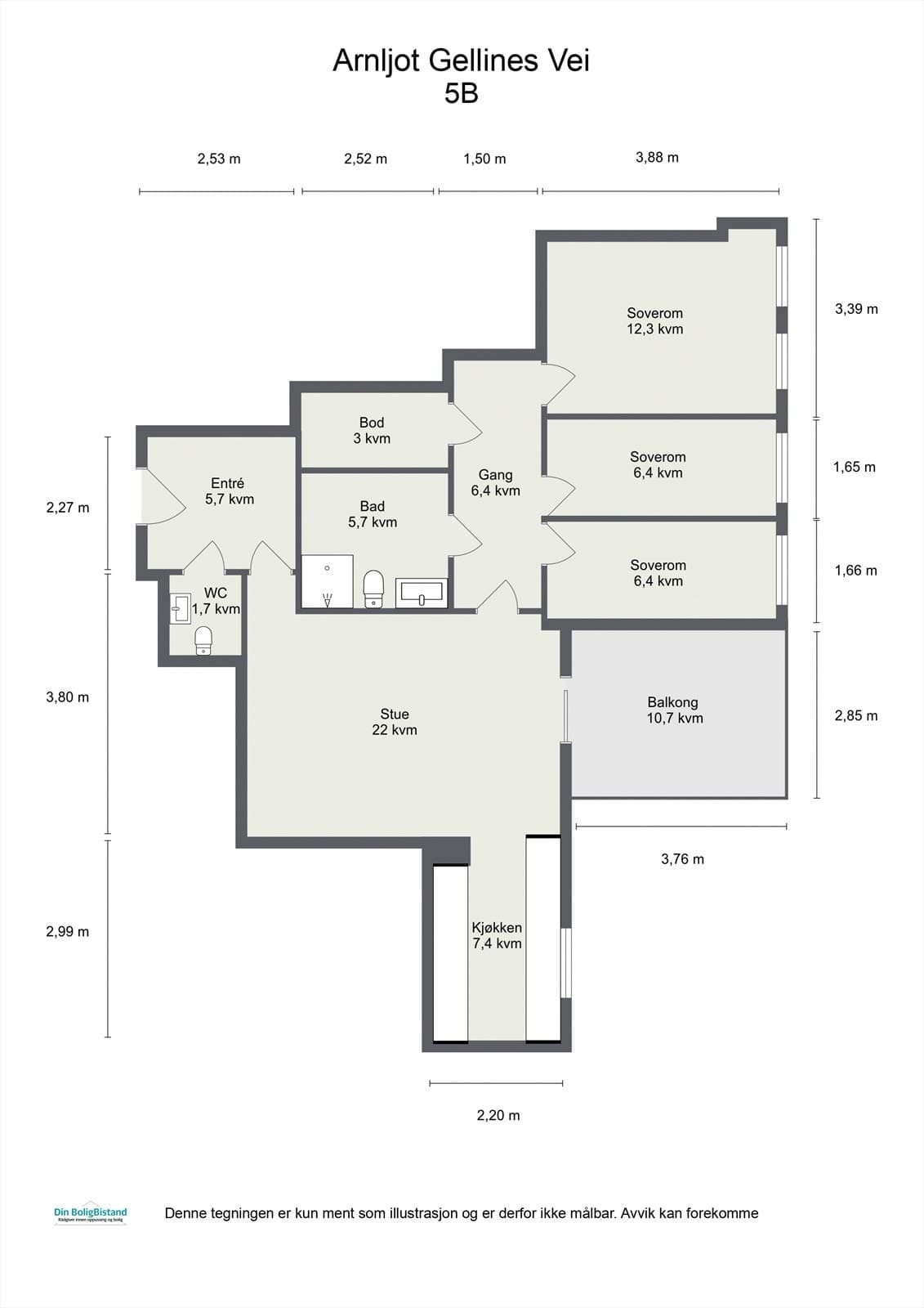 Arnljot Gellines Vei 5B, 0657 Oslo - Bilde 3
